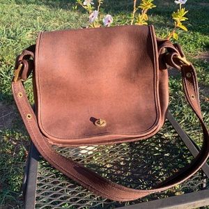 Authentic Vintage tan leather Stewardess Coach bag